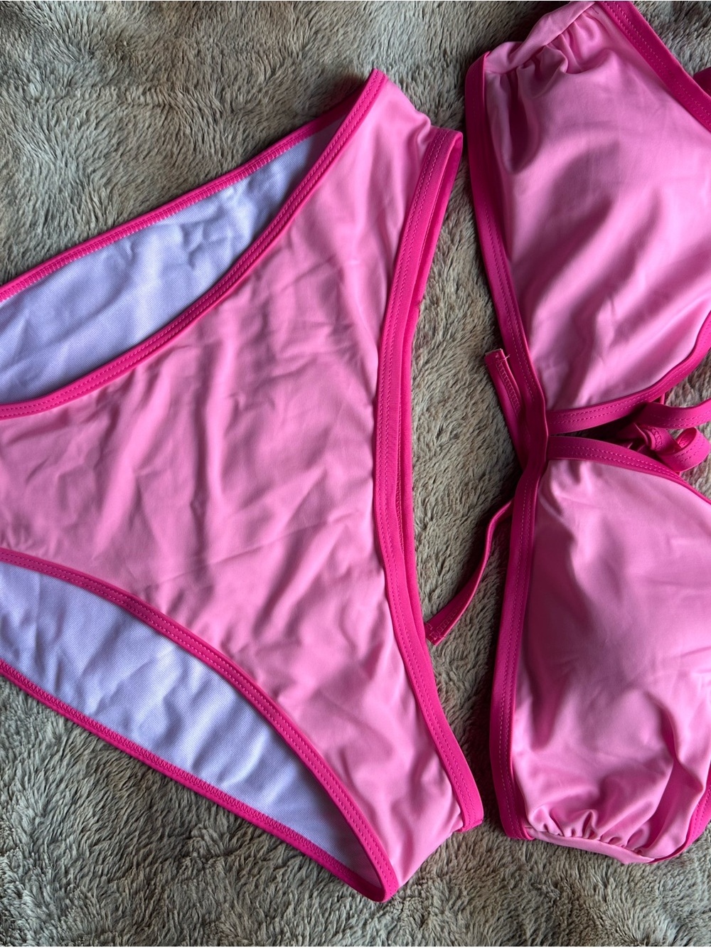 Bright Pink Tie-Back Bikini Set